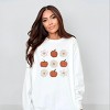 Simply Sage Market Pumpkin Daises Checkered Garment Dyed Sweatshirt - 3 of 4
