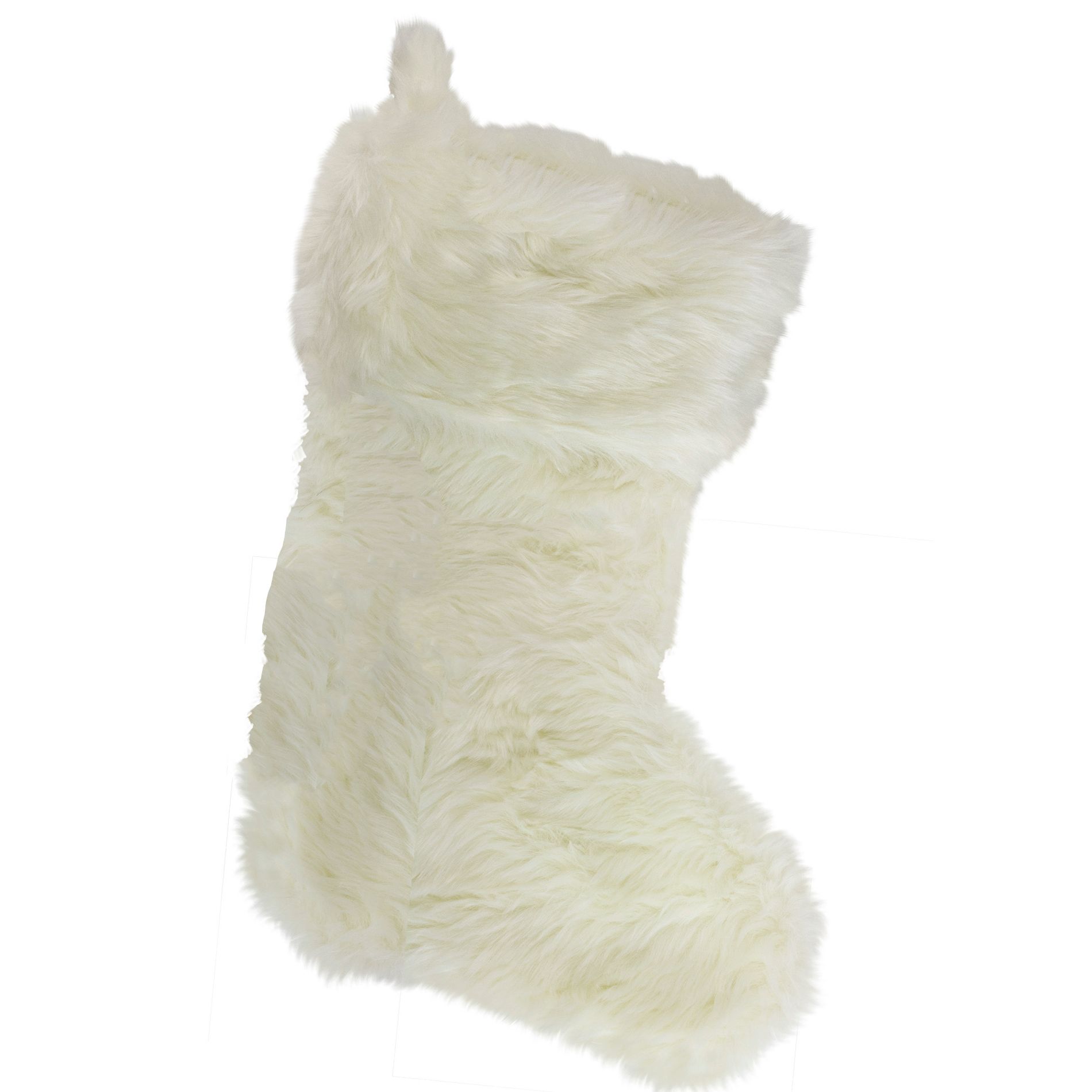 Northlight 20" Ivory White Soft Faux Fur Decorative Christmas Stocking