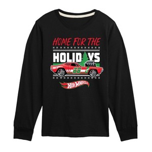 Boys' - Hot Wheels - Home For The Holidays Long Sleeve Graphic T-Shirt - 1 of 4