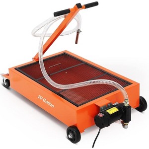 Acekool 25 Gallon Oil Drain Pan Cart, Low Profile Oil Change Pan with 8ft Hose, Folding Handle, Rolling Wheels, Garage Tool for Car, SUV, Truck, RV - 1 of 4
