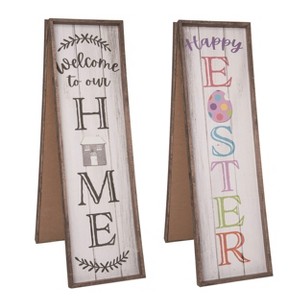 Transpac Wood 31.5" Multicolor Spring Reversible Porch Decor - 1 of 2