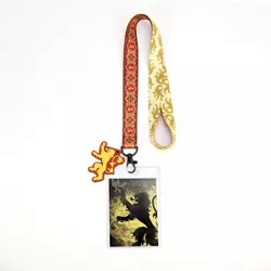 Crowded Coop, LLC Game of Thrones House Lannister Lanyard w/ PVC Charm