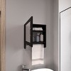 FURNIinspire Bathroom Storage Cabinets Mirror Medicine Cabinet, Small Wall Bathroom Cabinet With Towel Rack, 2 Shelves, Black, 5.4"*17.7"*19.7" - 2 of 4