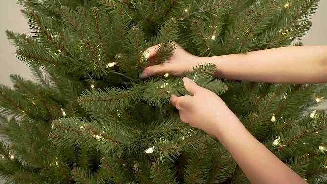 7.5ft Puleo Pre-Lit Full Fraser Fir Artificial Christmas Tree Clear Lights, 6 of 7, play video