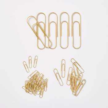 100ct Paperclips with 5ct Jumbo Clips Soft Gold - Threshold™