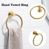 Itopfox 4 Piece Brushed Gold Stainless Steel Bathroom Hardware Set with Towel Ring, Toilet Paper Holder, and 2 Robe Hooks - 3 of 4
