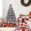 Small Pre Lit Snow Covered Christmas Tree, White Artificial Xmas Tree with 100 Warm White Led Lights & Metal Stand, Christmas Decor - 3 of 4
