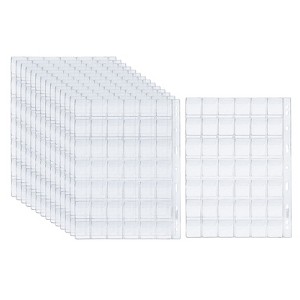 Unique Bargains Plastic Coin Collecting Pages with 9 Hole Coins 15 Sheets - 1 of 4