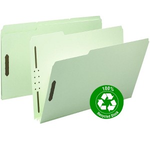 Smead 100% Recycled Pressboard Fastener File Folder, 1/3-Cut Tab, 2" Expansion, Legal Size, 25 per Box - 1 of 1