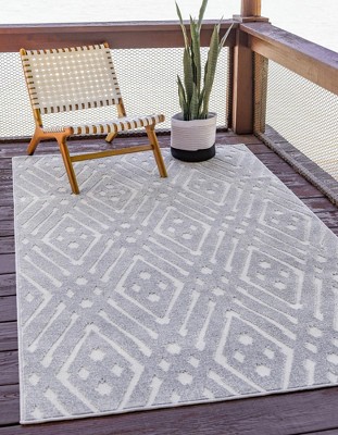 Sabrina Soto Geo-Gray Easy-Care 8' x 10' Outdoor Area Rug