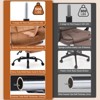 Ergonomic Office Chair, High-Back Genuine Leather Executive Chair, Height Adjustable, Folding Armrests, Swivel Computer Chair for Home Office - 4 of 4