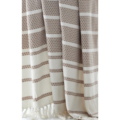 Recycled Cotton Knitted 50x70 Beige Throw Blanket