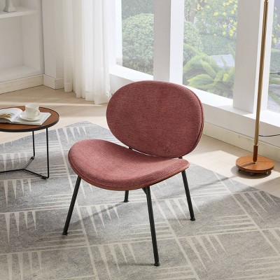 Mid Century Modern Accent Chair with Upholstered Seat and Metal Legs for Living Room or Reading Nook–Maison Boucle