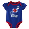 MLB Chicago Cubs Infant Girls' 3pk White Bodysuit - 4 of 4