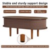 QingMoon Fluted Lift Top Coffee Table, Modern Wooden Center Table with Hidden Compartment for Living Room, Office - 3 of 4