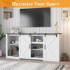 Coucheta 70" Farmhouse TV Stand, Rustic Wood Entertainment Center with Adjustable Shelves, Sliding Barn Door&Open Storage, TV Console Table for Home - 4 of 4