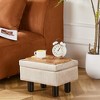 ChicFurnit Ottomans and Benches Storage Ottoman Rectangle Footstool Foot Rest Footstool with Wood Legs for Living Room, White, 16.54"*12.6"*6.69" - 2 of 4