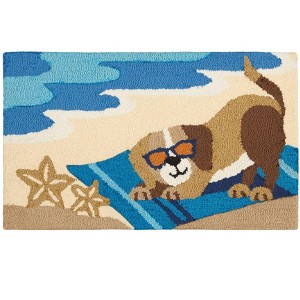 Nourison Home Trends Dog Beach 1'6" x 2'6" Blue Indoor Mat - 1 of 2