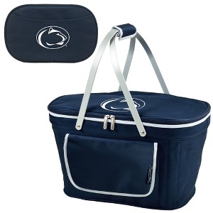NCAA Penn State Nittany Lions Folding Soft Sided Cooler Basket with Four Person Picnic Set - 1 of 4