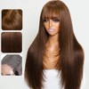 Jessie's Wig 20 Inch Straight Layered Wig 13x5 Pre Cut Lace Brown ColorWig With Bangs 1 Pcs/Pack - 4 of 4