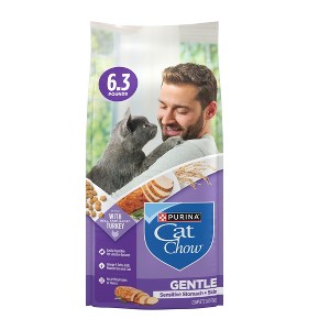 Purina Cat Chow Sensitive Skin and Stomach Turkey Flavor Dry Cat Food - 6.3 lbs - 1 of 4