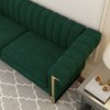 Modern Plush Polyester Upholstery Sofa with Turn-Out Armrests, Stainless Steel Accents & Removable Spring Cushions, 15cm Gold Legs - 2 of 4