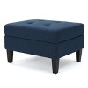NicBex Linen Fabric Storage Ottoman Bench,Upholstered Storage Ottoman with Tufted Top and Pressure Hinges,Storage Bench for Living Room,Bedroom,Blue - 2 of 4
