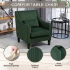 CAVINAS Modern Upholstered Accent Chair with Scooped Arms, Corduroy Fabric Armchair for Bedroom, Apartment, Office or Waiting Room - 2 of 4