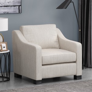 33.75'' Fabric Contemporary Club Chair with Sloped Arms and Birch Wood Legs for Living Room, Bedroom, and Study - 1 of 4