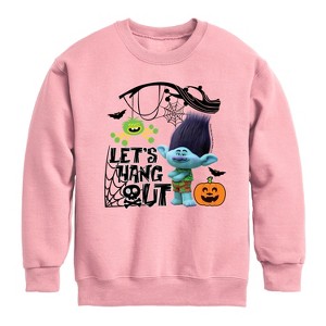 Boys' - Trolls - Lets Hang Out Branch Graphic Long Sleeve Fleece Sweatshirt - 1 of 3