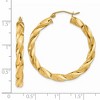 Black Bow Jewelry 4mm x 36mm Polished 14k Yellow Gold Hollow Twisted Round Hoop Earrings - 4 of 4