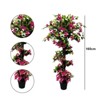 Artificial Bougainvillea Tree with Flowers and Leaves, Potted Faux Bougainvillea Plant for Home Office Garden Decor, Indoor Outdoor Use - 2 of 4