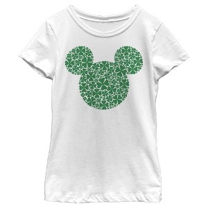 Girl's Disney Mickey Mouse Clover Silhouette T-Shirt - 1 of 4
