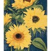 Manual Woodworks and Weavers Farmhouse Sunflower Throw Blanket – Blue Woven Tapestry with Zigzag Floral Pattern - 2 of 3