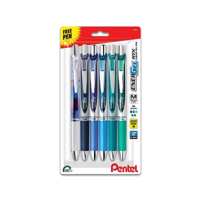 Pentel 5pk EnerGel RTX Expressions Pack 0.7mm Blues