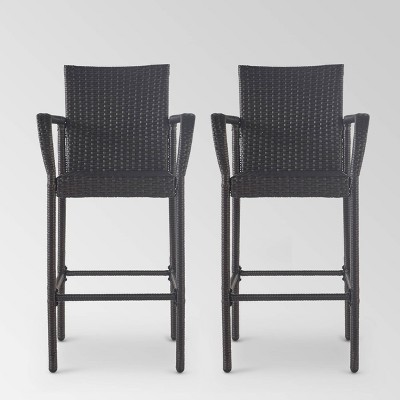 Black and discount wicker bar stools