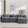 Whisen Modern Luxury L-Shape Chenille Upholstered Sectional Sofa Couch with Ottoman and 5 Pillows - 2 of 4