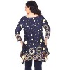 Women's Plus Size 3/4 Sleeve Printed Erie Tunic Top with Pockets - White Mark - 3 of 3