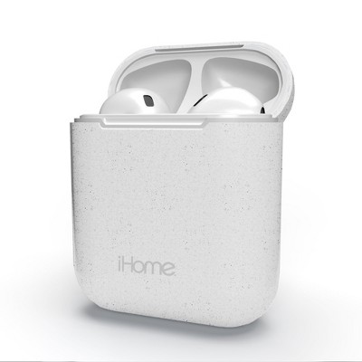 iHome AirPods Case Cover, Compatible with AirPods Generation 1 & 2, Sleek Sandspray Finish, Heavy Duty Protection, White