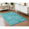 HomeRoots 4' X 6' Turquoise Faux Sheepskin Shag Washable Area Rug - 2 of 4
