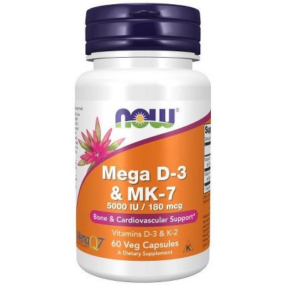 Mega D-3 & MK-7 by Now Foods  -  60 VegCap
