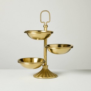 Brass Finish Tiered Snack Serving Bowls - Hearth & Hand™ with Magnolia - 1 of 3