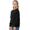 Girls' Cable Knit Sweater, Crew Neck Long - Sleeve Pullover for Kids, Casual Winter Fall Knitted Top - 4 of 4