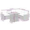 vidaXL 7 Piece Patio Sofa Set with Cushions Black Poly Rattan - Black - 3 of 4