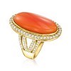 Ross-Simons Carnelian and 1.80 ct. t.w. White Topaz Ring in 18kt Gold Over Sterling - 3 of 4