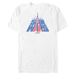 Men's Star Wars Patriotic X-Wing 1977 Logo Stripes T-Shirt - 1 of 4