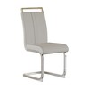 DOMETOUR Modern Dining Chairs Set of 2 PU Faux Leather High Back Upholstered Side Chair with C-shaped Tube Plating Metal Legs - 4 of 4