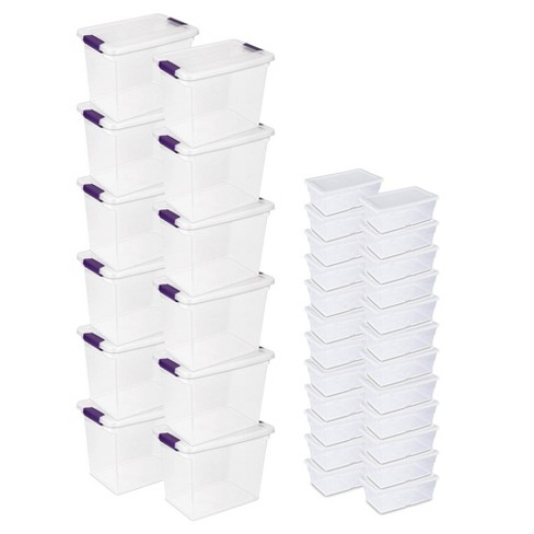 Sterilite 27 Quart Clear Storage Container 12 Pack 6 Quart
