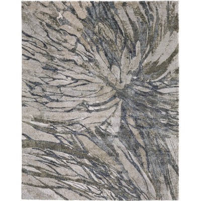 Skyview Modern Abstract Gray/Green/Ivory Area Rug