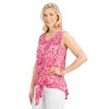 Collections Etc Flattering Tie-Front Paisley Print Sleeveless Top - 2 of 4